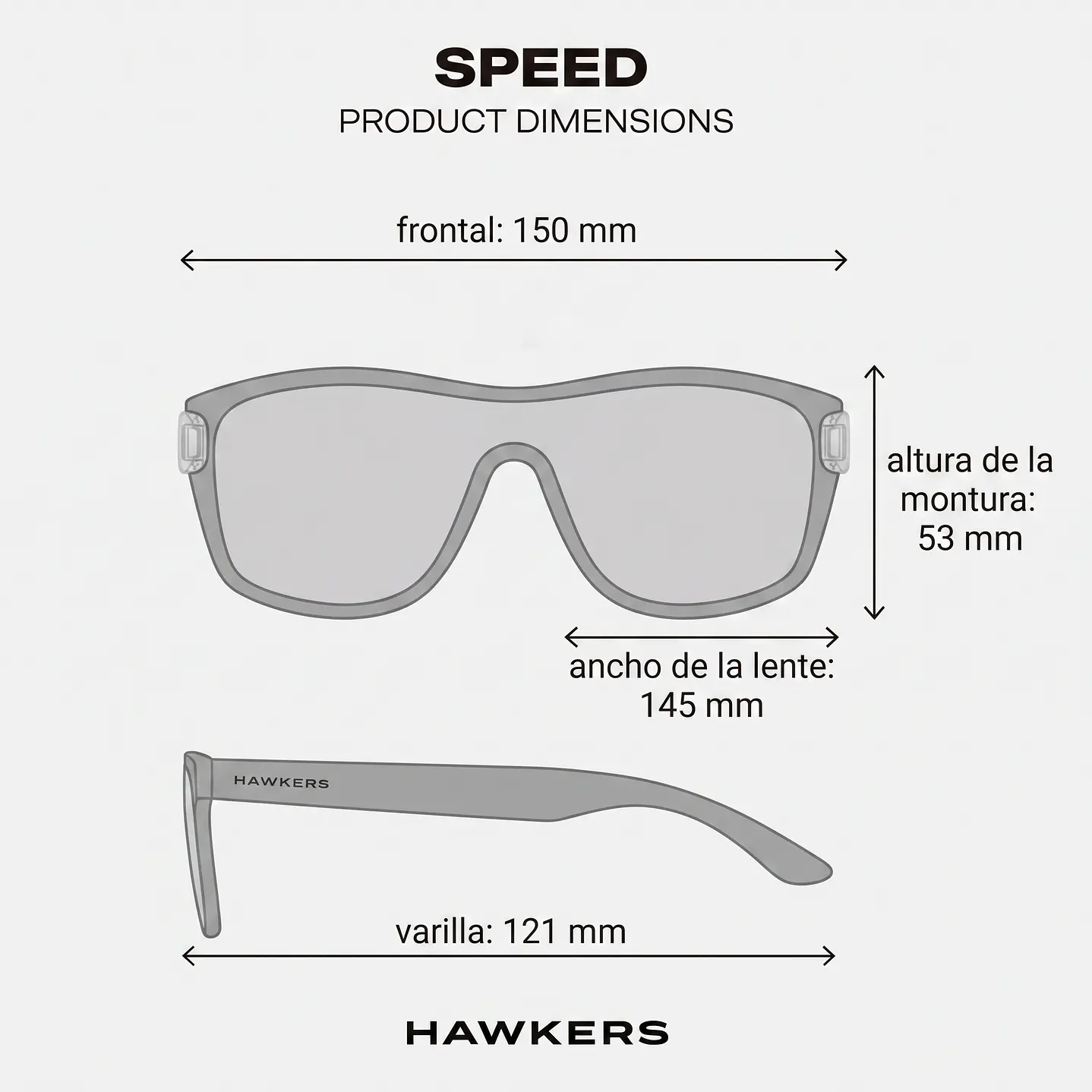 Lentes De Sol Deportivo Hawkers Speed Transparent Chrome HSPD24TST0 Unisex - Talla 145mm 4