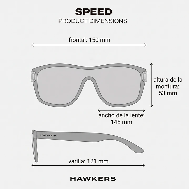 Lentes De Sol Deportivo Hawkers Speed Transparent Chrome HSPD24TST0 Unisex - Talla 145mm 4