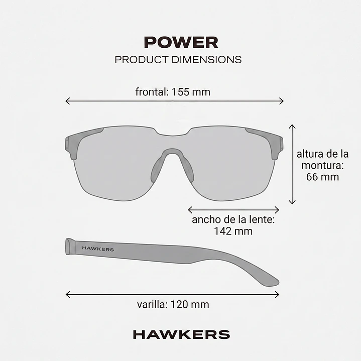 Lentes De Sol Deportivo Hawkers Power Black Chrome HPOW24BST0 - Talla 142mm 4