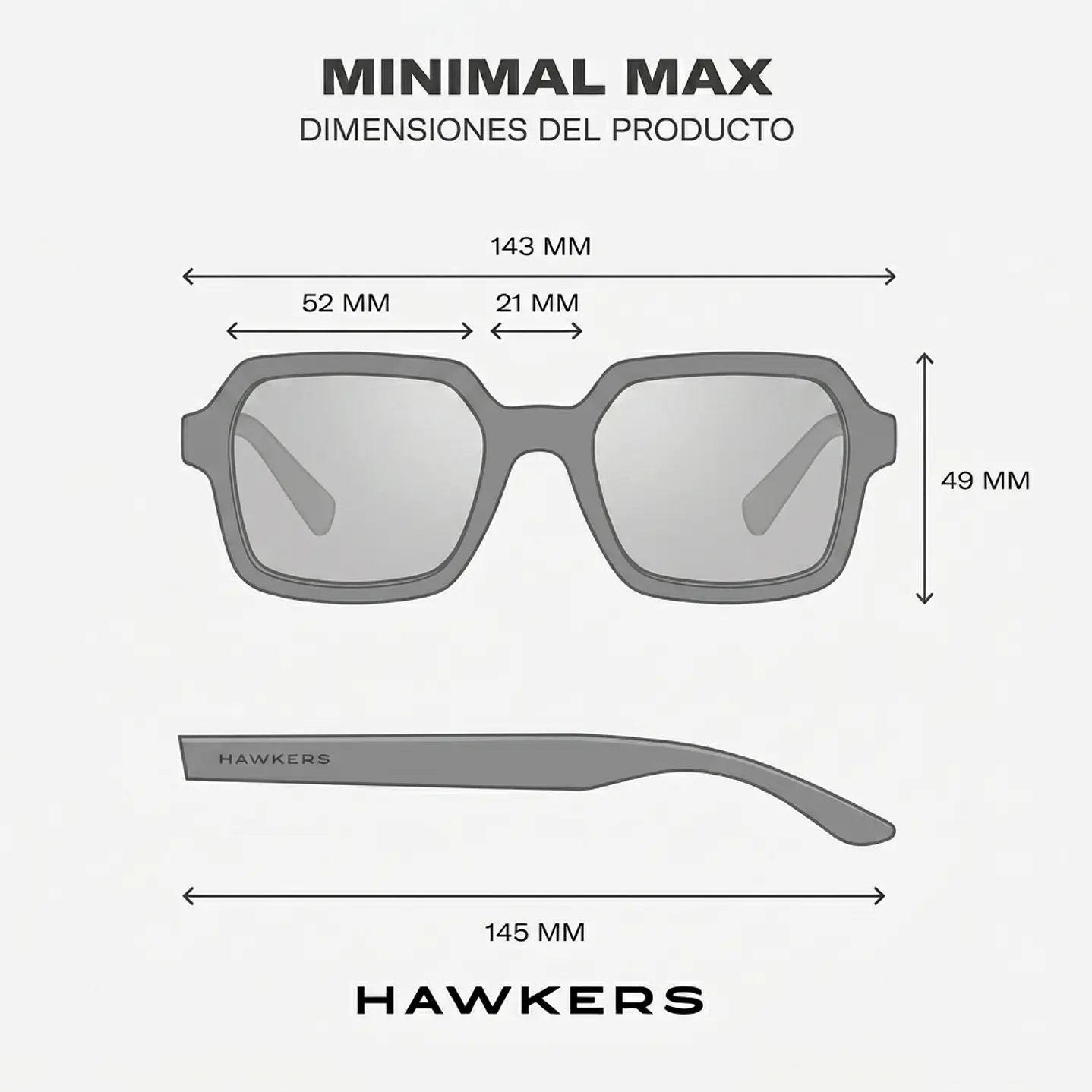 Lentes de Sol Hawkers Minimal Max Black Juniper HMMX26BET0 Unisex  - Talla 52mm 4