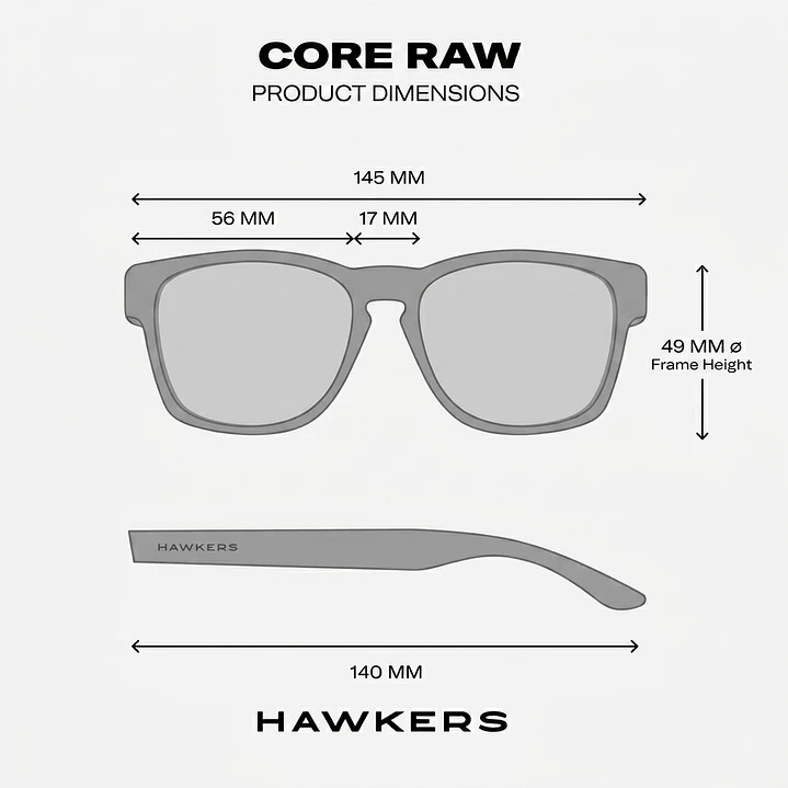 Lentes De Sol Polarizado Hawkers Core Raw Carbon Fiber Black Daylight HCRA25NOTP - Talla 56mm 4