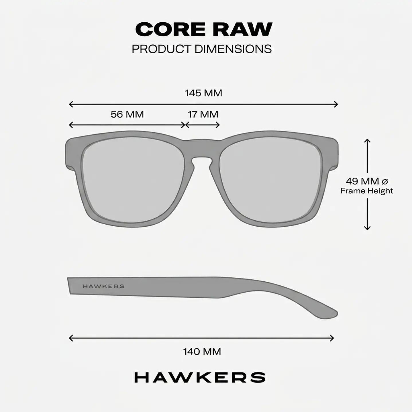 Lentes De Sol Polarizado Hawkers Core Raw Carbon Fiber Black Dark HCRA25NBTP - Talla 56mm 4