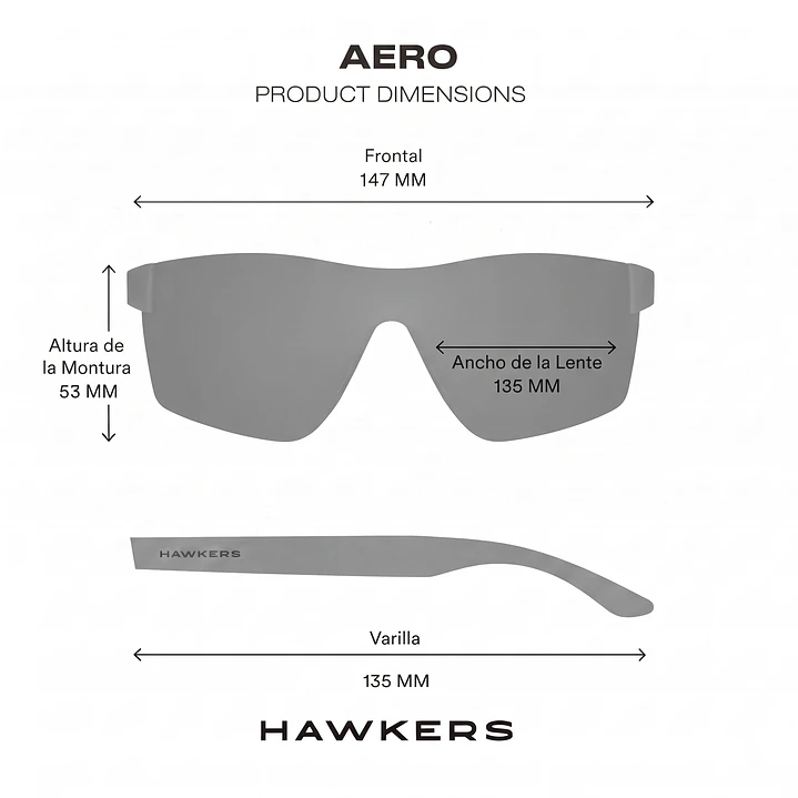 Lentes de Sol Deportivo Hawkers Aero HAER24SST0 Gris - Talla 135mm 4