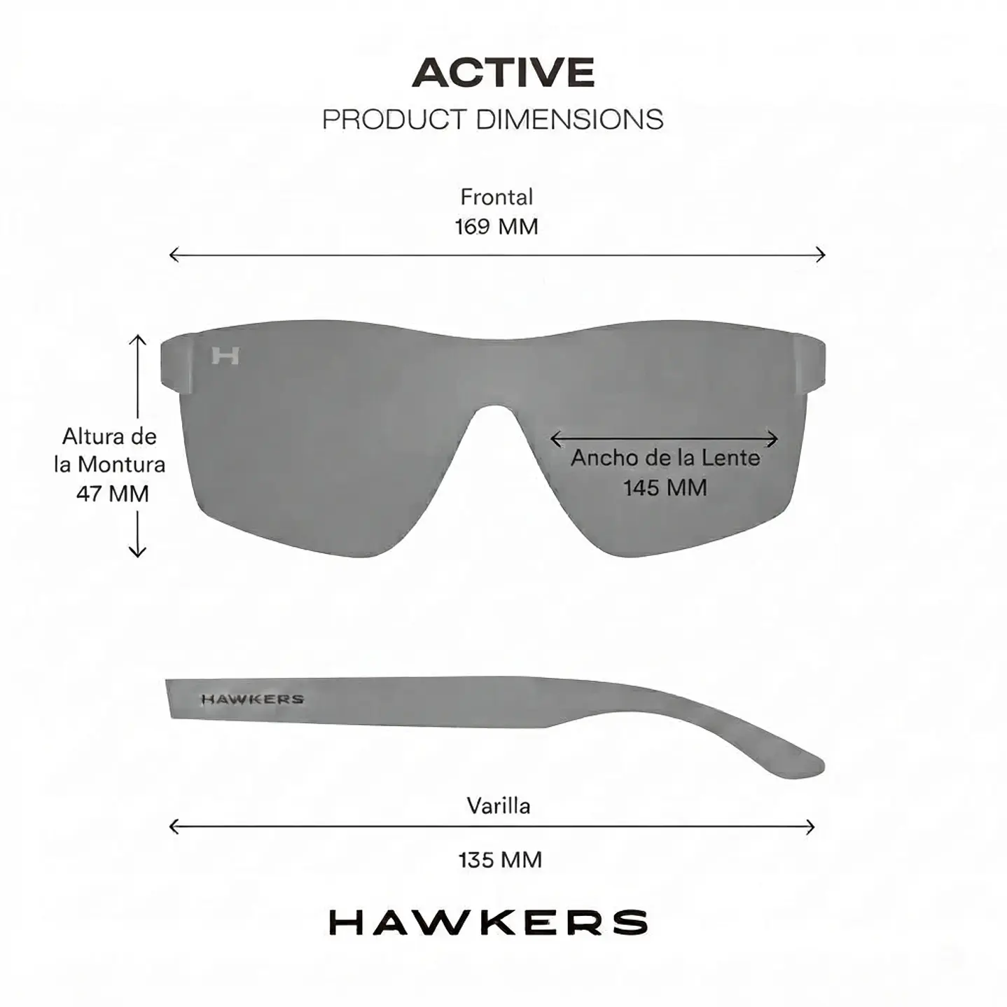Lentes de Sol Deportivo Polarizado Hawkers Active HACT24HSTP Blanco Negro - Talla 145mm 4