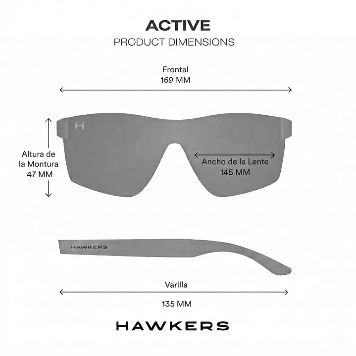 Lentes de Sol Deportivo Polarizado Hawkers Active HACT24GLT0 Metalico - Talla 145mm 4