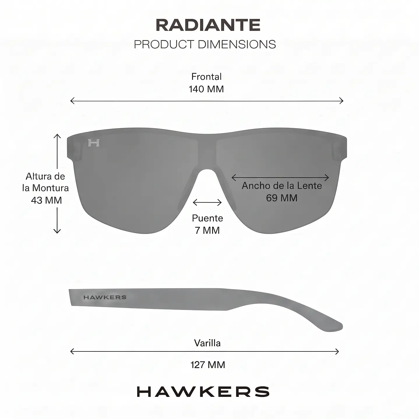 Lentes de Sol Deportivo Hawkers Radiante HRAD24KKT0 Rosado - Talla 69mm 4