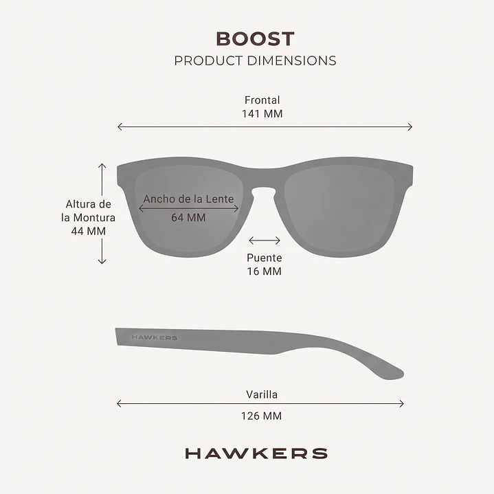 Lentes de Sol Hawkers Boost HBOO24TRT0 Rojo Transparente - Talla 64mm 4