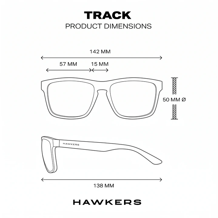 Lentes de Sol Polarizado Hawkers Track HTRA23EBTP - Talla 57mm 4