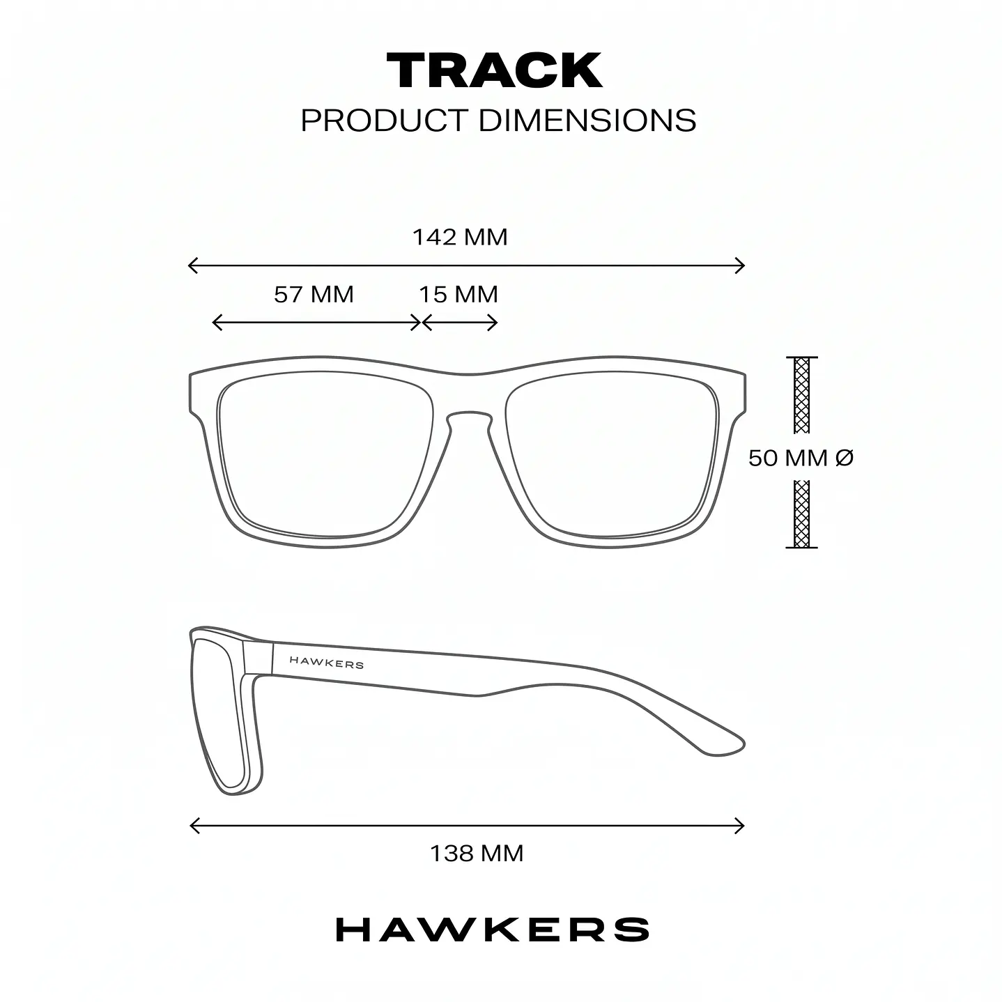 Lentes de Sol Polarizado Hawkers Track HTRA23GSTP - Talla 57mm 4