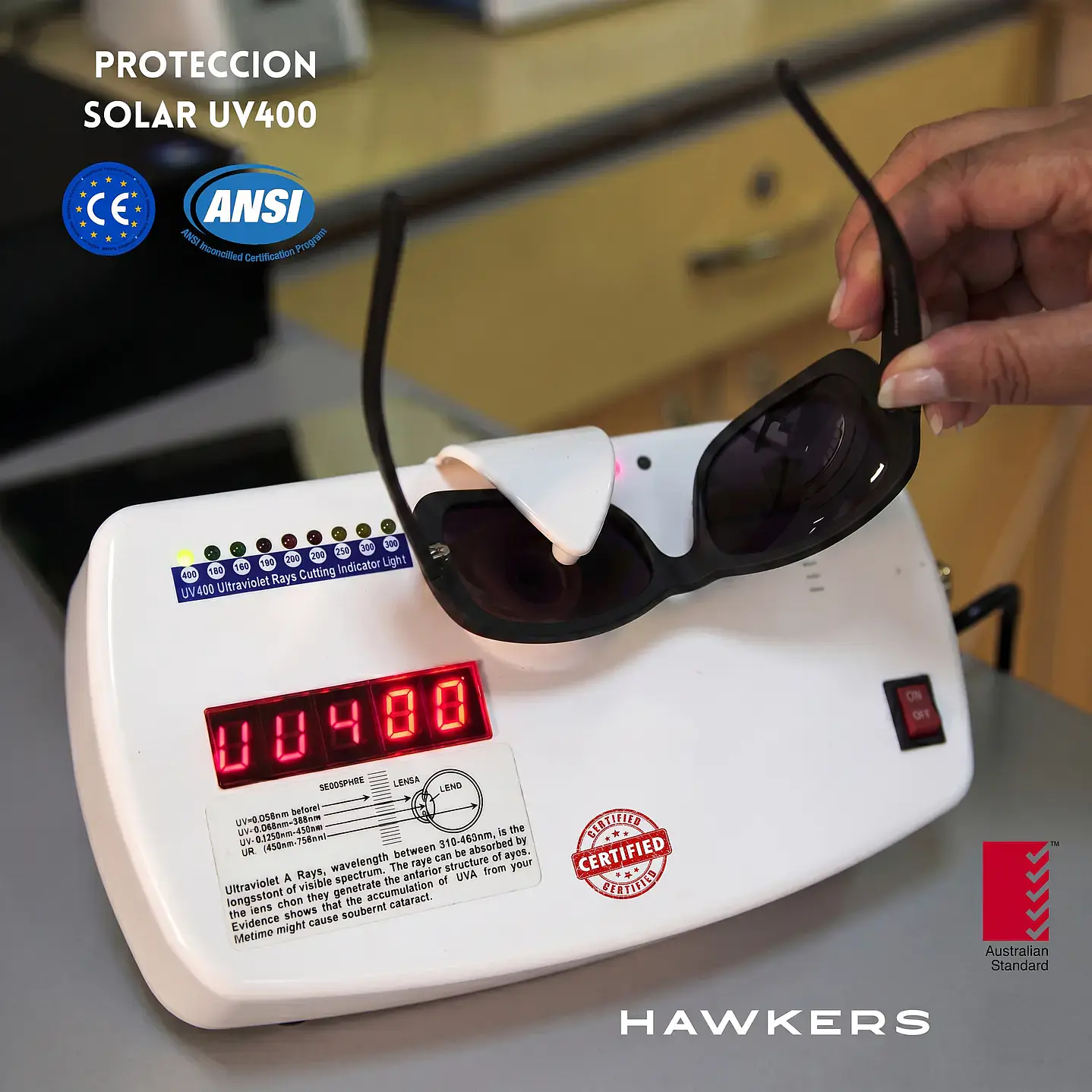 Lentes de Sol Hawkers Vietri HVIE26BGR0 Negro - Talla 55mm 5