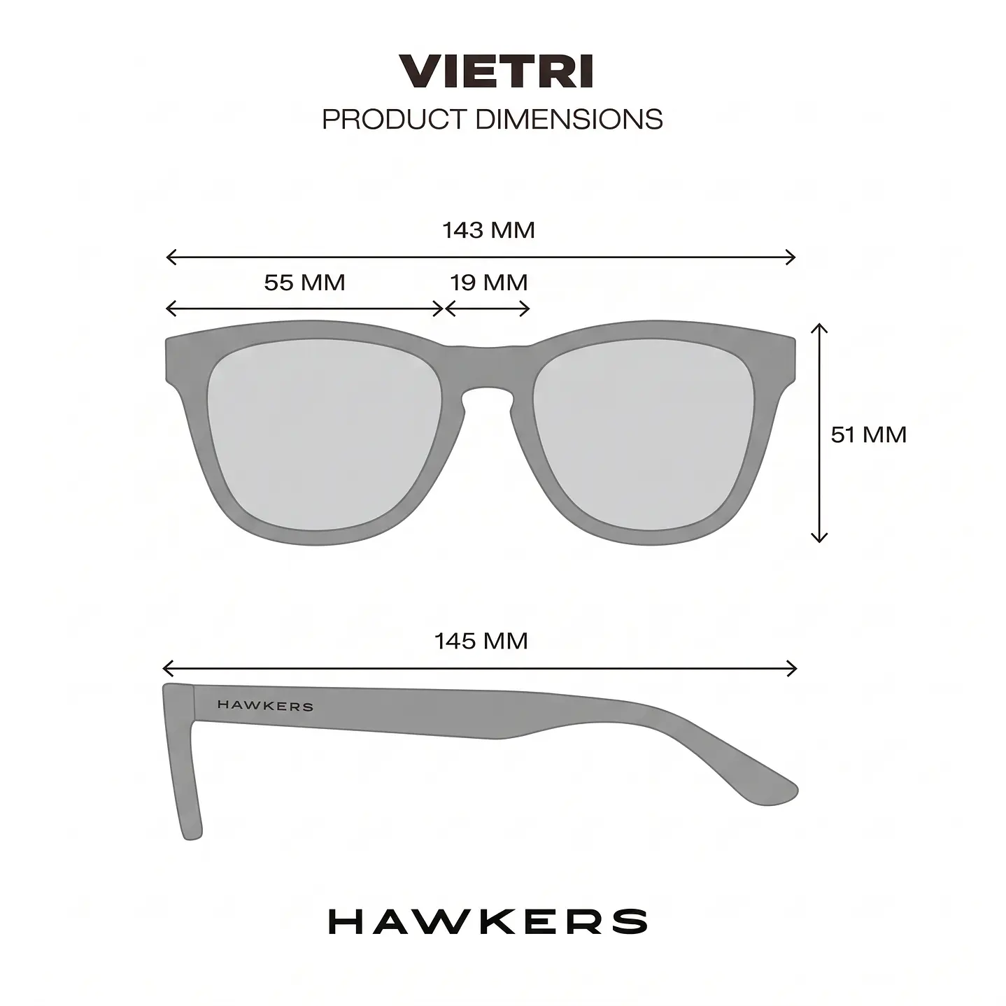 Lentes de Sol Hawkers Vietri HVIE26BGR0 Negro - Talla 55mm 4