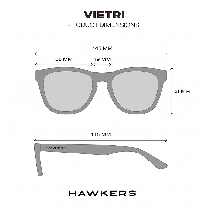 Lentes de Sol Hawkers Vietri HVIE26BGR0 Negro - Talla 55mm 4