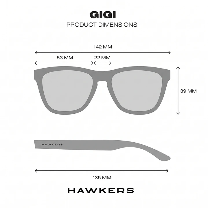 Lentes de Sol Polarizado Hawkers Gigi HGIG22BGTP Negro - Talla 53mm 5