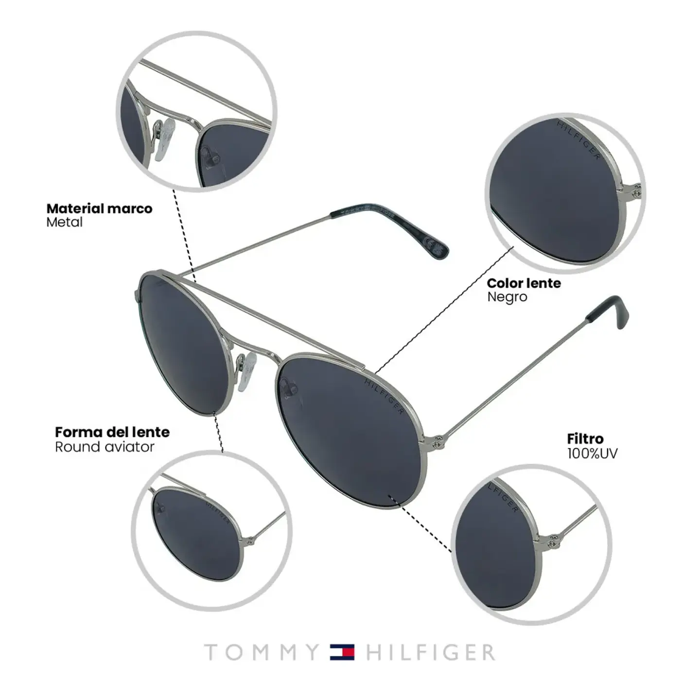 Lentes de Sol Tommy Hilfiger Outlook X64012- Talla 60mm 7