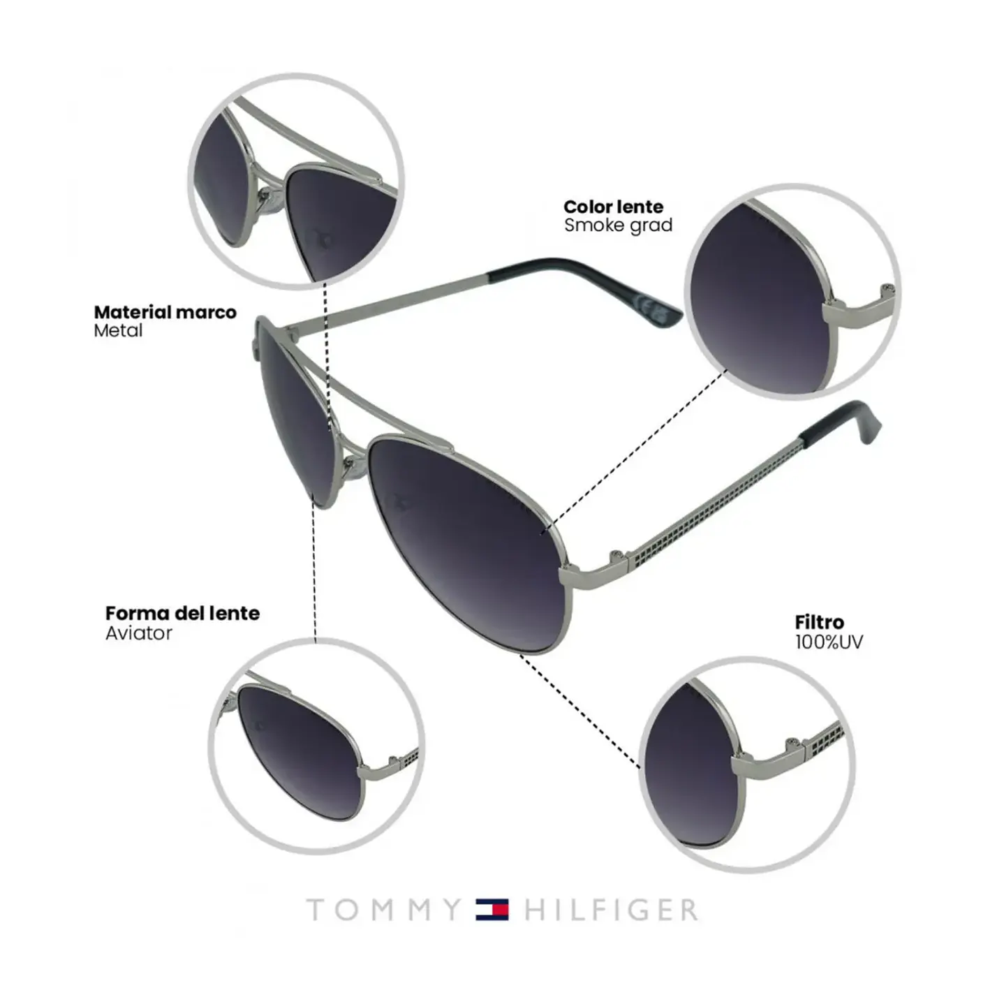 Lentes de Sol Tommy Hilfiger Outlook X60104 - Talla 61mm 8