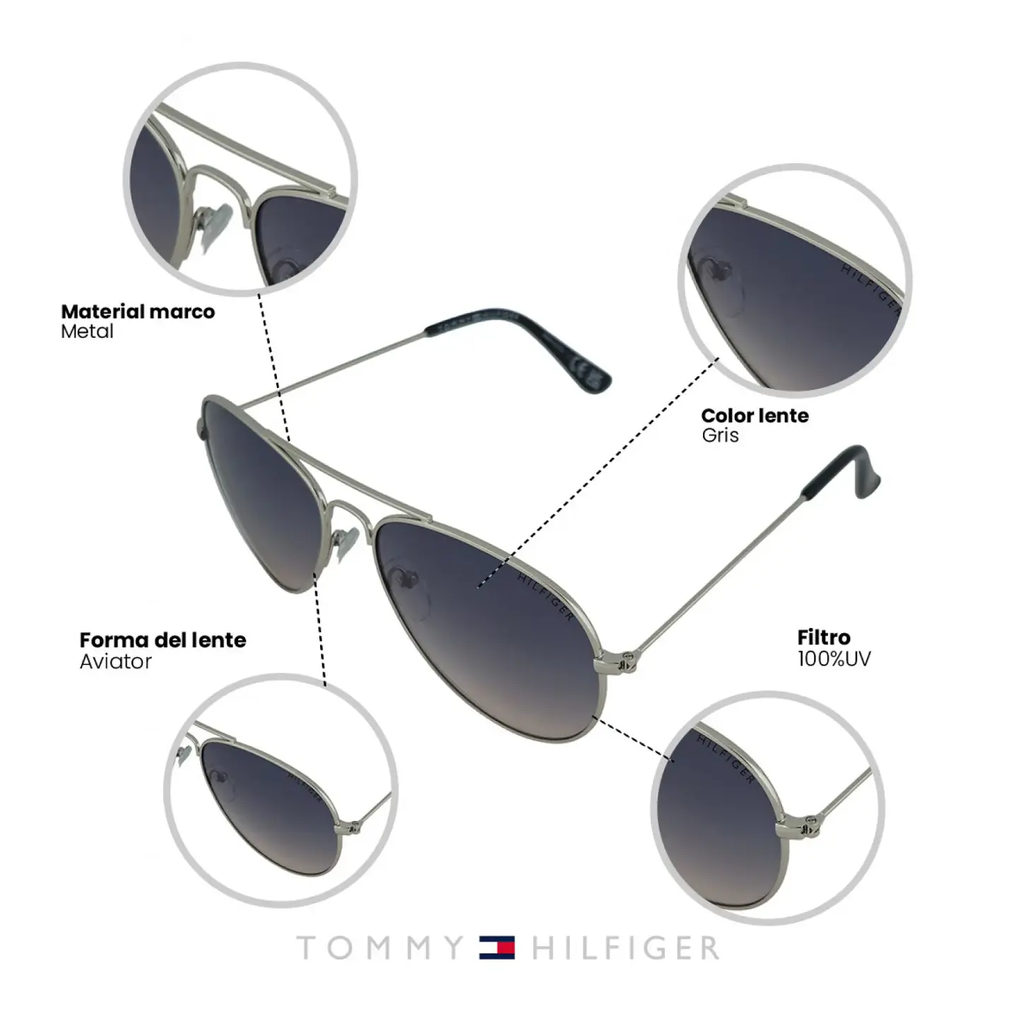 Lentes de Sol Tommy Hilfiger Outlook X60064 - Talla 57mm 7