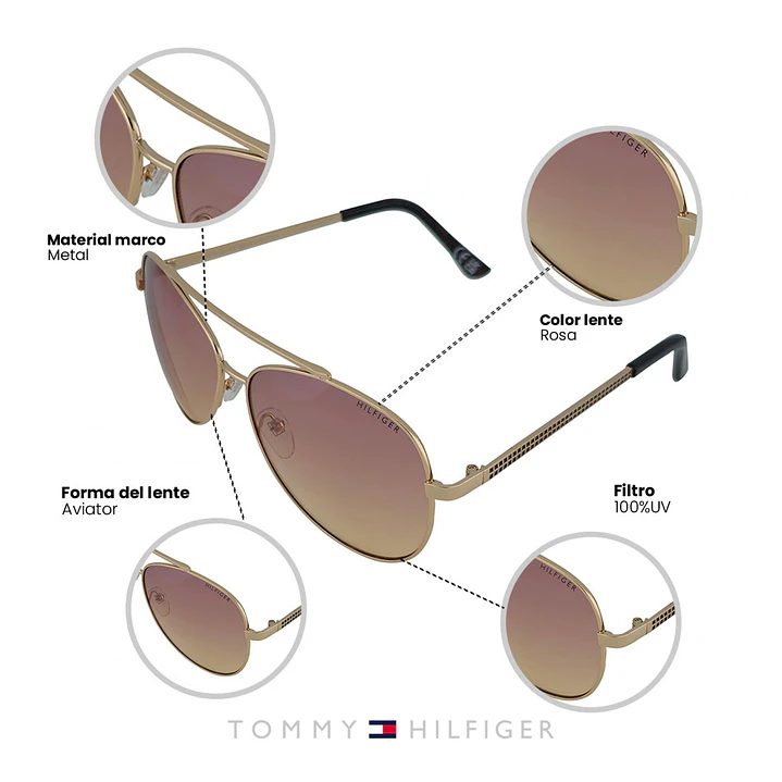 Lentes de Sol Tommy Hilfiger Outlook X60101 - Talla 61mm 7