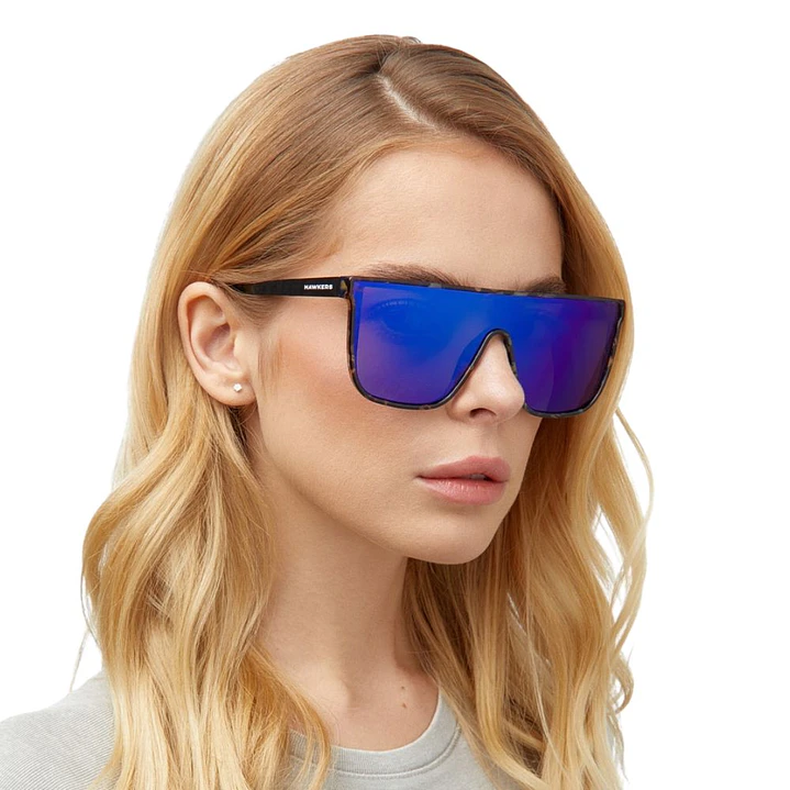 Lentes de Sol Polarizado Hawkers WEED HWEE23CLTP Azul Espejado Unisex Talla 53mm 7