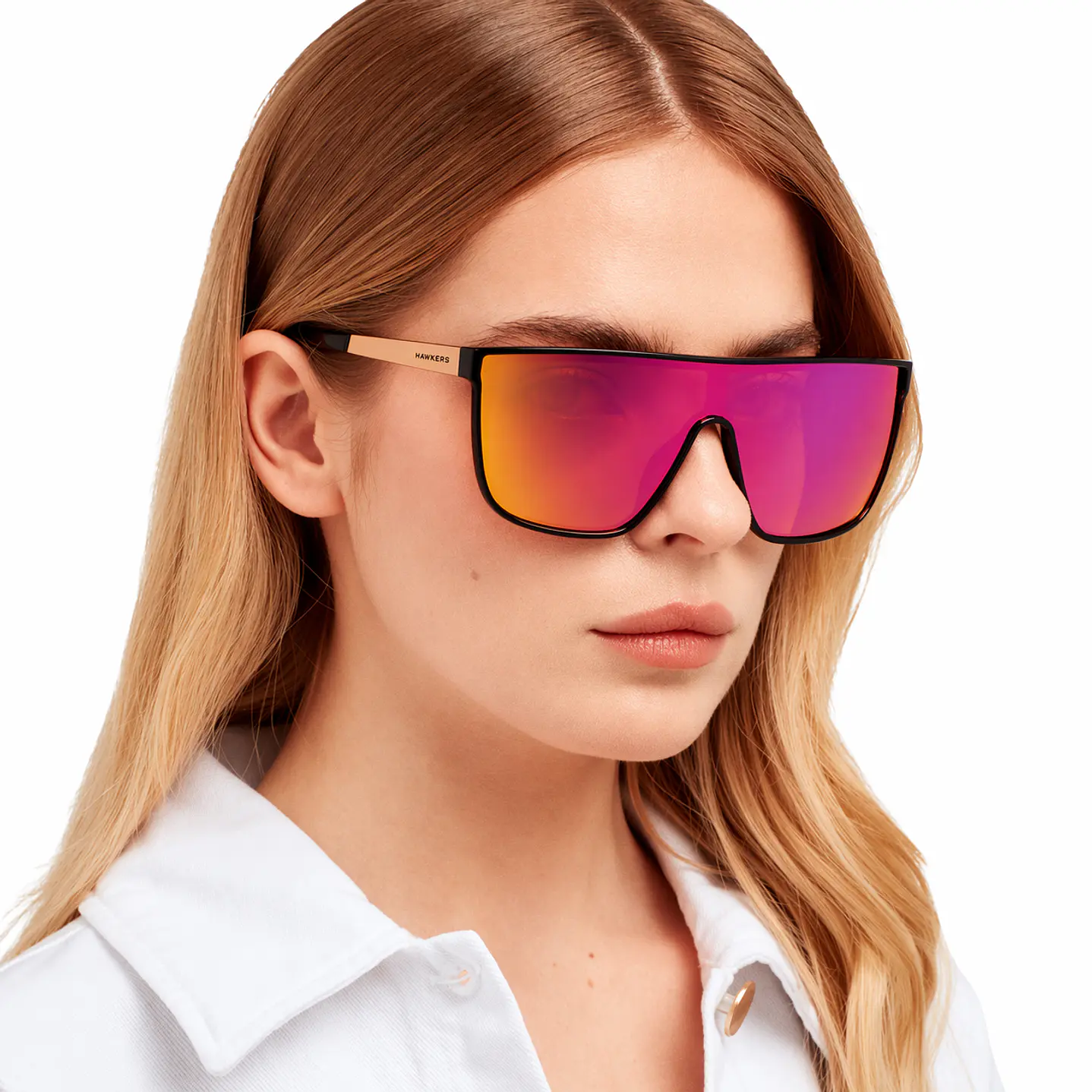 Lentes de Sol Hawkers Weed - Paula Echevarria HWEE23BKTE Lila Espejado Unisex Talla 142mm 7