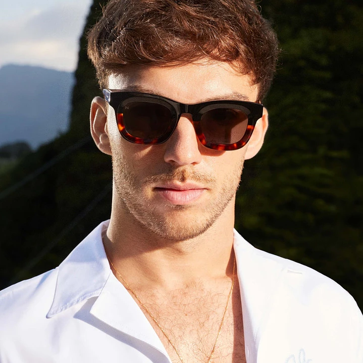 Lentes de Sol Hawkers Grid - Pierre Gasly HGRD24CBXG Negro Carey Unisex Talla 47mm 7
