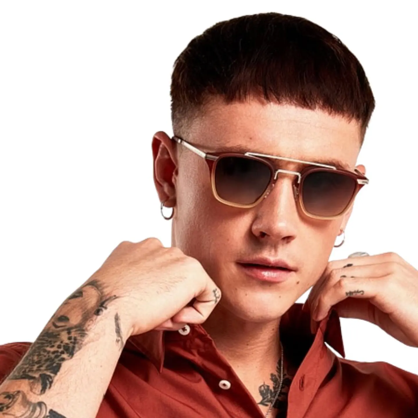 Lentes de Sol Hawkers RUSHHOUR HRUS20DWM0 Marron Degrade Unisex Talla 48mm 6