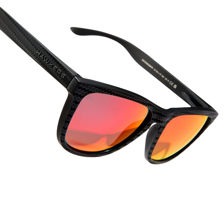 Lentes de Sol Polarizado Hawkers ONE RAW CARBON FIBER HONR25NRTP Rojo Espejado Unisex Talla 54mm 6