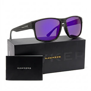 Lentes de Sol Hawkers FASTER RAW CARBON FIBER HFRA22NPT0 Morado Espejado Unisex Talla 58 mm