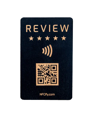 QR Reviews em madeira + NFC 