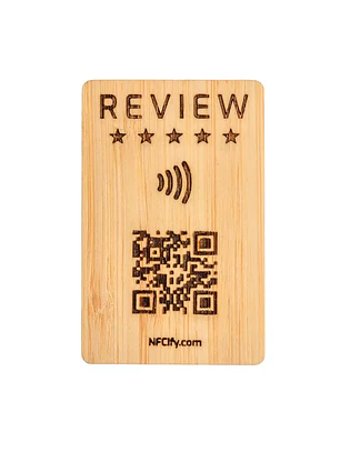 QR Reviews in wood + NFC
