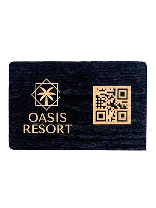 QR Business Card in wood