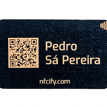 QR Business Card in wood 2