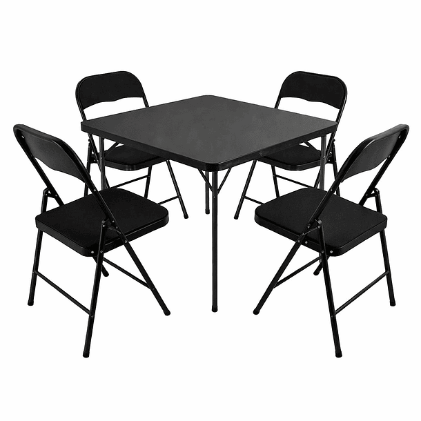Mesa plegable cuadrada Negra 70x70 | NG Home