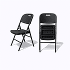 Silla plegable alta resistencia Negra | NG Home 2