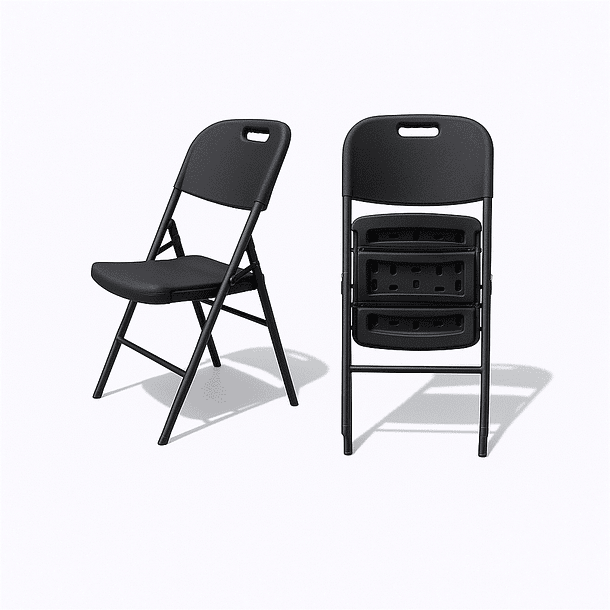 Silla plegable alta resistencia Negra | NG Home