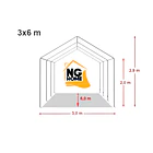 Carpa ELITE 6x3 Metros PVC ESTRUCTURA REFORZADA, IMPERMEABLE | NG Home 4