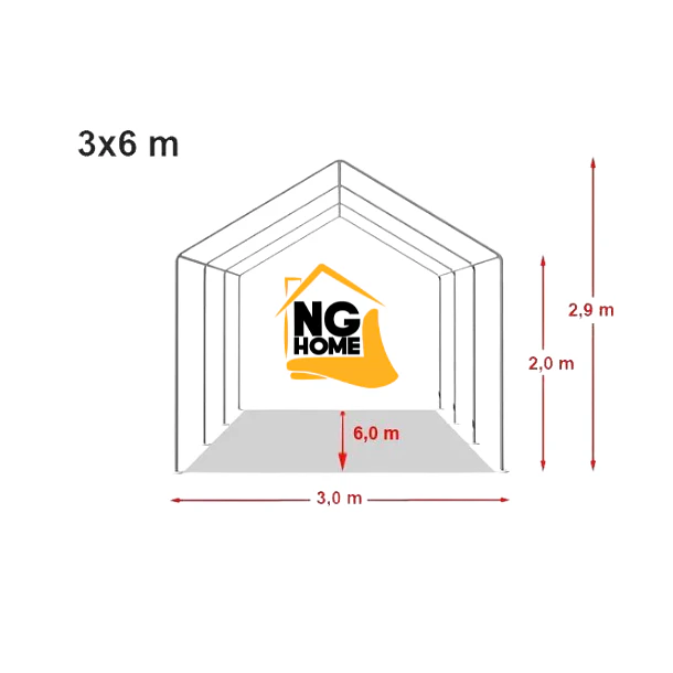 Carpa ELITE 6x3 Metros PVC ESTRUCTURA REFORZADA, IMPERMEABLE | NG Home 4