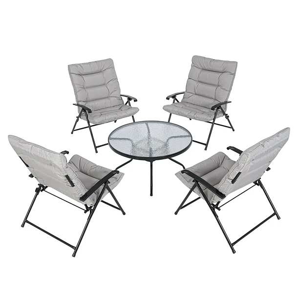 Juego de Terraza Sao Paulo 4 Personas Gris | NG Home 2