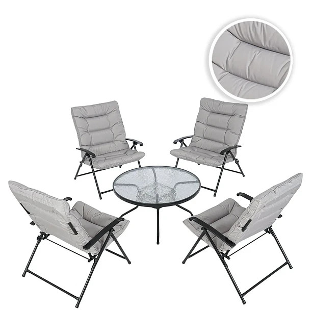 Juego de Terraza Sao Paulo 4 Personas Gris | NG Home 1