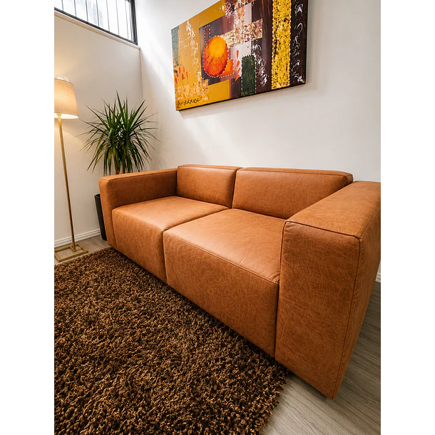 Sofá Living Ámbar tela Cuero By NG Home 3