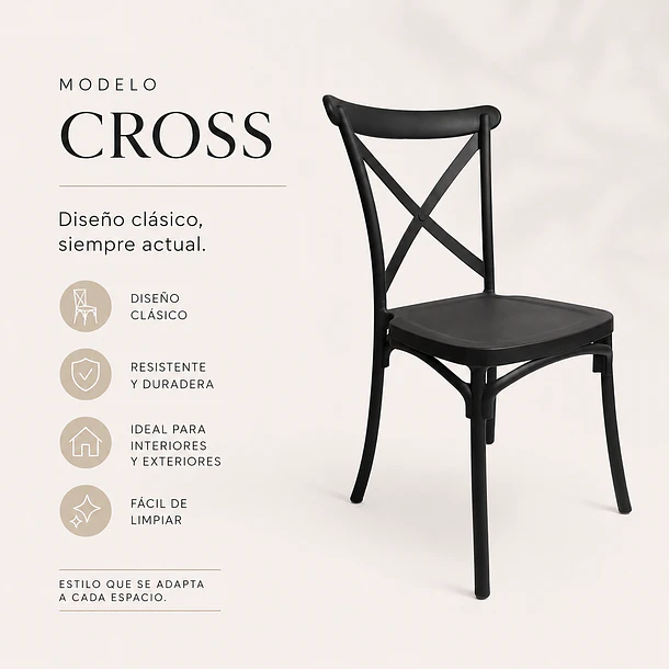SILLA CROSSBACK NEGRO | NG Home 5