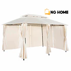 Pérgola Romana 3x4 Metros con Cortinas Impermeable | NG Home 3