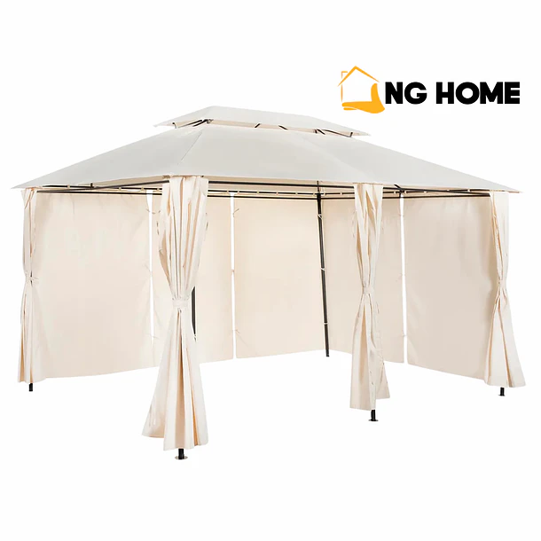 Pérgola Romana 3x4 Metros con Cortinas Impermeable | NG Home 3