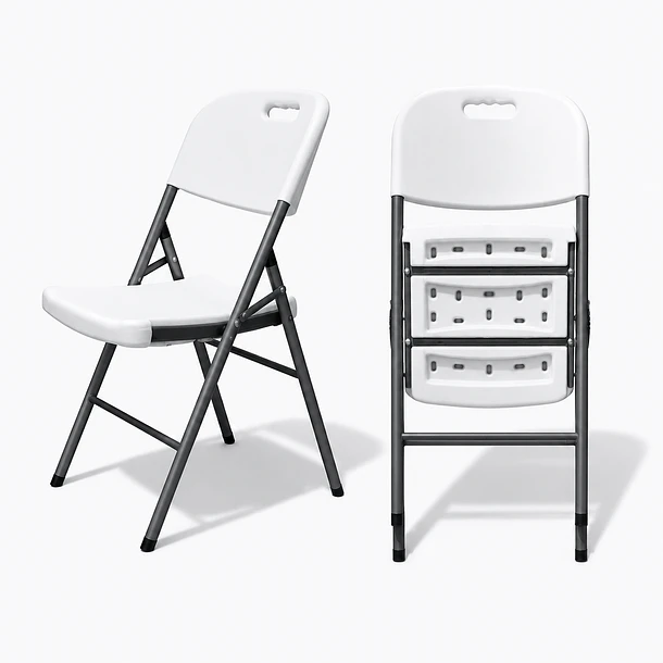 Silla Plegable blanca Alta Resistencia  – Fácil de Transportar NG Home