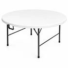 Mesa Plegable Redonda 160x74 Blanca 1