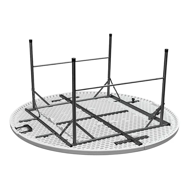 Mesa Plegable Redonda 160x74 Blanca 5