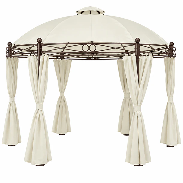 PREVENTA - Toldo Pérgola Con Cortinas Redonda 3.5m | NG Home