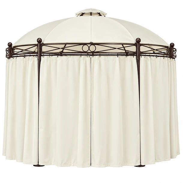 PREVENTA - Toldo Pérgola Con Cortinas Redonda 3.5m | NG Home