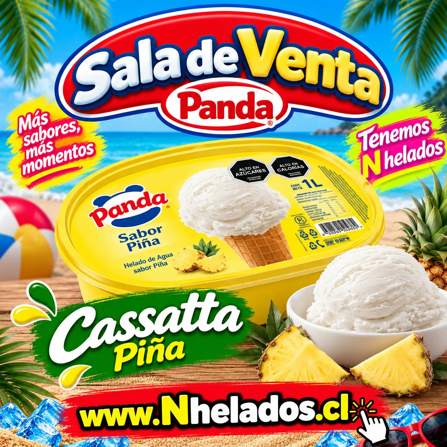 Cassatta piña panda 1lt  1