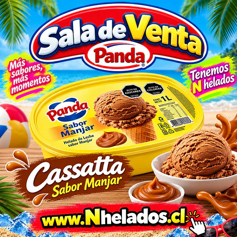 Cassatta manjar panda 1lt