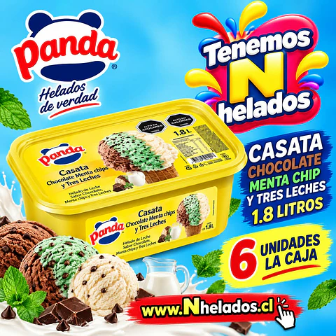 Cassatta menta chips panda 1.8 Lt x6unid